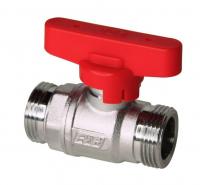 Кран шаровой FAR 3/4", НР, красн. бабочка, хром